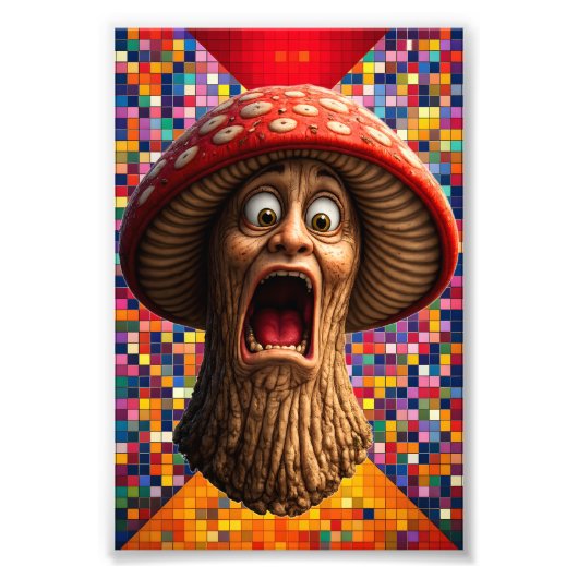 Impression Photo Screaming mushroom man graphic art print (Devant)