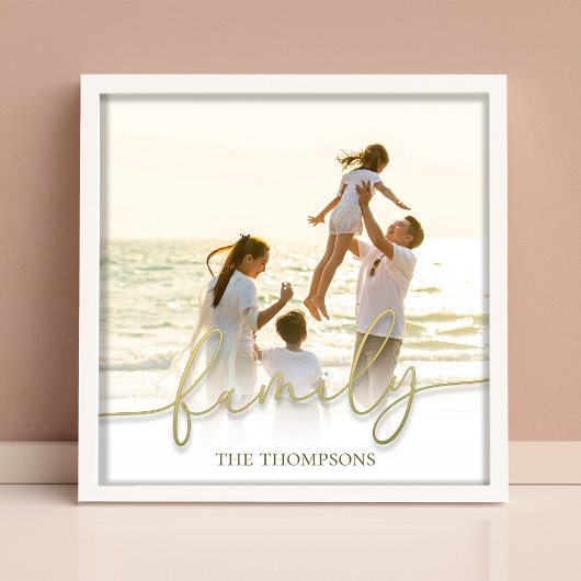 Impression Photo Script de calligraphie or simple Typographie de fa