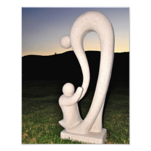 Impression Photo Sculpture de pierre mère et enfant