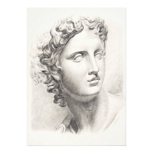 Impression Photo Sculpture grecque ancienne Portrait noir et blanc (Devant)