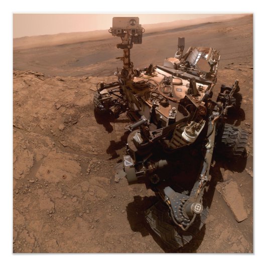 Impression Photo Selfie de Mars Curiosity Paysage martien rouge (Devant)