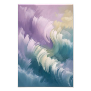 Impression Photo Serene Pastel Abstrait Wave Dreamy Art