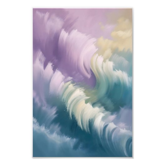Impression Photo Serene Pastel Abstrait Wave Dreamy Art (Devant)