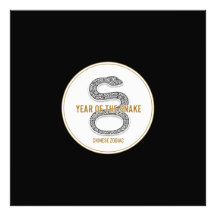 Serpent Élégant - Art Luxueux du Zodiaque Chinois
