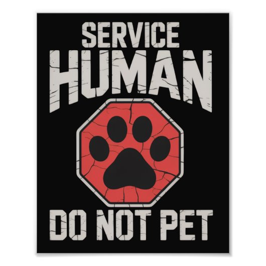 Impression Photo Service Dog Human Do Not Pet Rescue Dog Owner  (Devant)