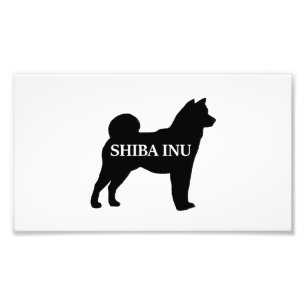 Impression Photo Shiba Inu nom silo noir