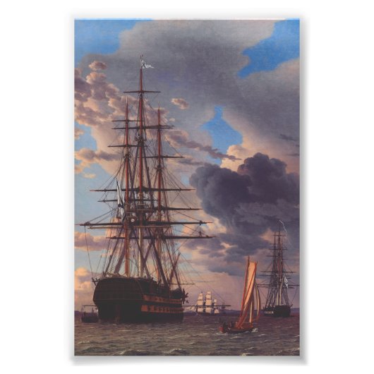 Impression Photo Ship and a Frigate at Anchor  (Devant)