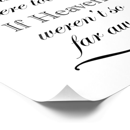 Impression Photo Si le Ciel n'était pas si éloigné mémorial Mariage (Coin)