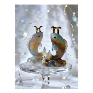 Impression Photo Signe astrologique Poissons sculptures en verre
