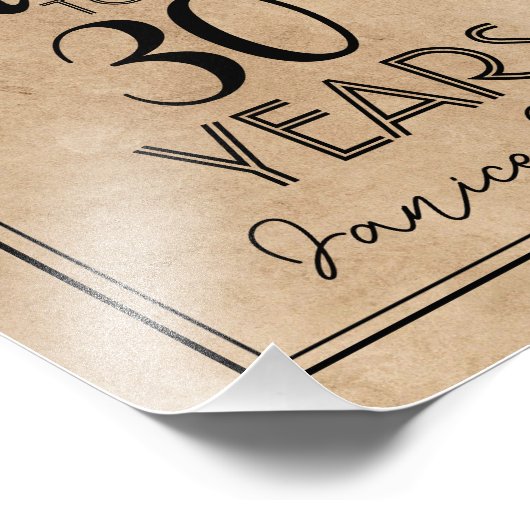 Impression Photo signe de fête du 30e anniversaire (Coin)