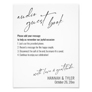 Impression Photo Signe de livre d'invité audio simple et élégant