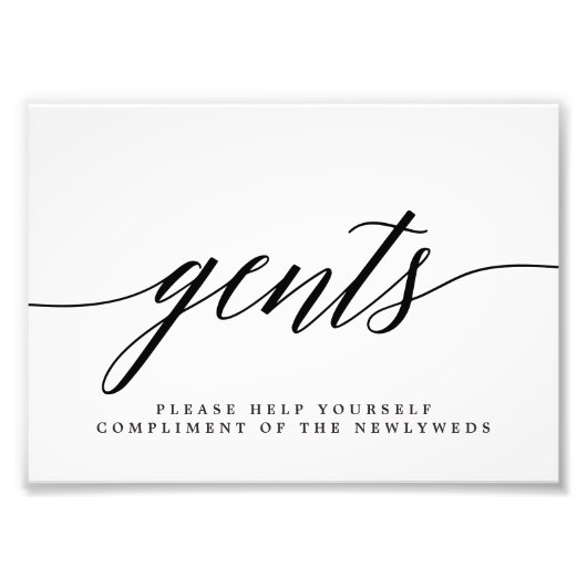 Impression Photo Signe de salle de bain Mariage Gents COULEUR MODIF (Devant)