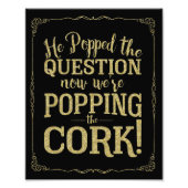 Impression Photo signe mariage d'alcool, bouchon pop, question ouve (Devant)