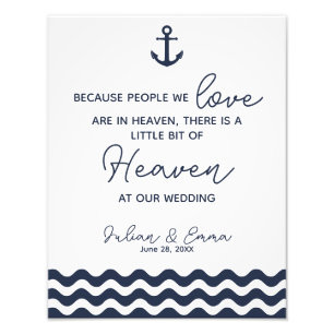Impression Photo signe mariage, paradis au mariage, marine nautique
