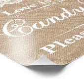 Impression Photo Signes mariages - Burlap & Lace - Barre de bonbons (Coin)