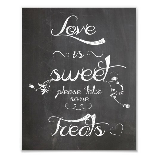 Impression Photo Signet mariage Chalkboard style amour est doux (Devant)