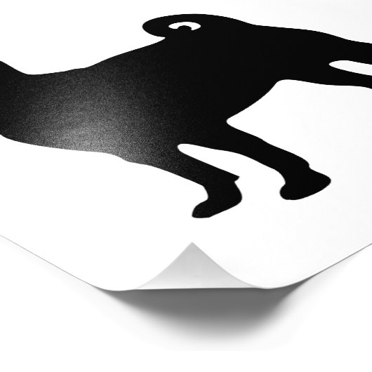 Impression Photo Silhouette Carlin noir - Design vectoriel simple (Coin)