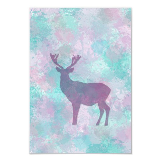 Impression Photo Silhouette de cerf Simple abstrait Winter Mignonne (Devant)