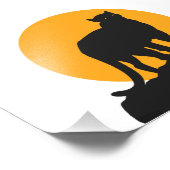 Impression Photo Silhouette de coucher de soleil de panthère noire (Coin)