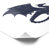 Impression Photo Silhouette de dragon - Choisir la couleur arrière  (Coin)