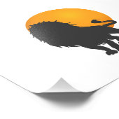 Impression Photo Silhouette de lion - Choisir la couleur arrière -  (Coin)