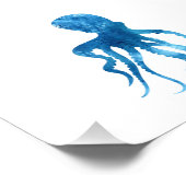 Impression Photo Silhouette de poulpe aquarelle (Coin)