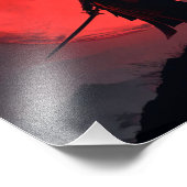 Impression Photo Silueta Samurai Luna Roja (Coin)