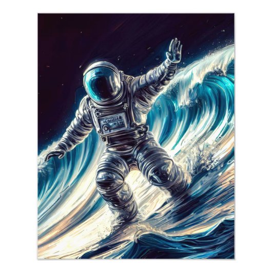IMPRESSION PHOTO SILVER ASTRONAUT SURFING THE VAULT CELESTIAL (Devant)