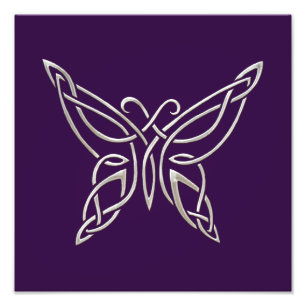 Impression Photo Silver Purple Celtic Butterfly Curling