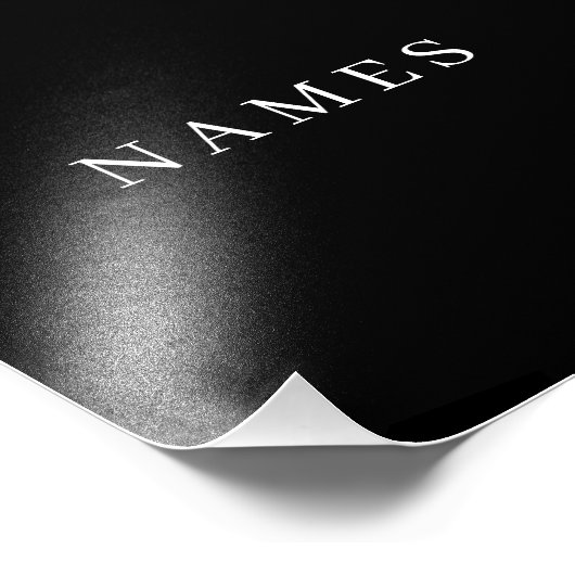 Impression Photo Simple Black Custom Ajouter Votre Nom Élégant (Coin)