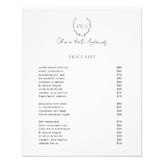 Impression Photo Simple classique Monogramme Wreath Élégant