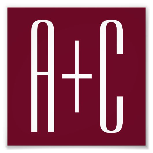 Impression Photo Simple Couples | White & Burgundy (Devant)