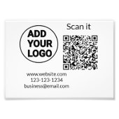 Impression Photo Simple minimum q r code ajouter logo code d'analys (Devant)
