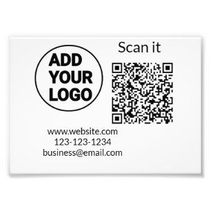 Impression Photo Simple minimum q r code ajouter logo code d'analys