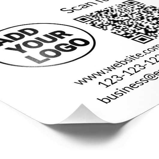 Impression Photo Simple minimum q r code ajouter logo code d'analys (Coin)