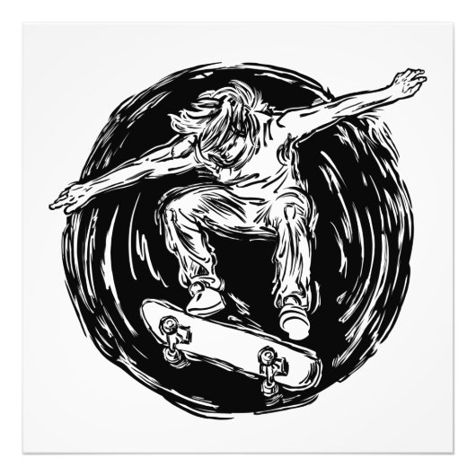 Impression Photo Skater légendaire faisant du ski de fond en milieu (Devant)