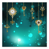 Impression Photo Skeleton Keys on Green Background (Devant)