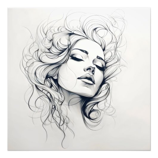 Impression Photo Sketch femme beauté (Devant)