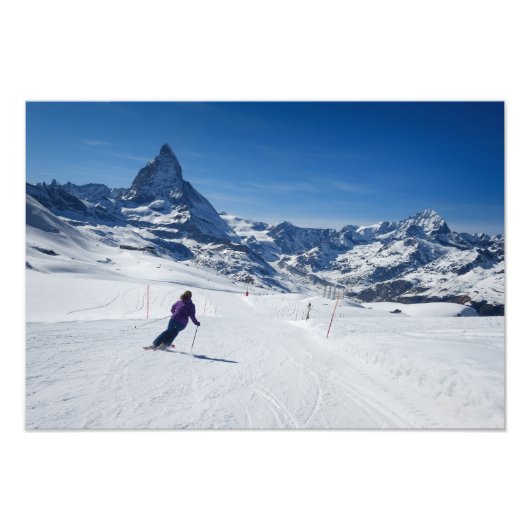 Impression Photo Ski avec Mont Matterhorn à Zermatt, Suisse (Devant)