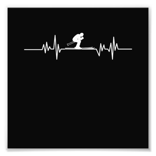 Impression Photo Skier Heartbeat Skiing Ski Snowboard Winter sport (Devant)