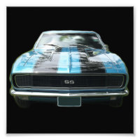 Sky blue SS Camaro avec rayures noires
