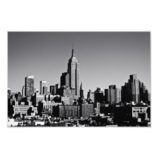 Impression Photo Skyline de New York en noir et blanc (Devant)