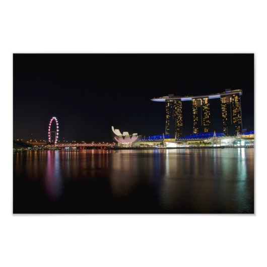 Impression Photo Skyline de Singapour par nuit (Devant)