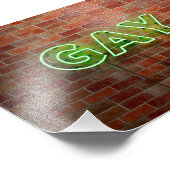 Impression Photo SlipperyJoe illuminé néon gay signe lumineux vif (Coin)