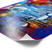 Impression Photo SlipperyJoe NYC graffiti lune entourée de tourbill (Coin)