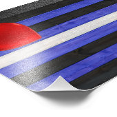 Impression Photo SlipperyJoe's cuir drapeau orgueil noir bleu royal (Coin)