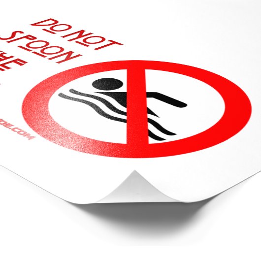 Impression Photo SlipperyJoe's Do Not Spoon Bacon rouge avertisseme (Coin)