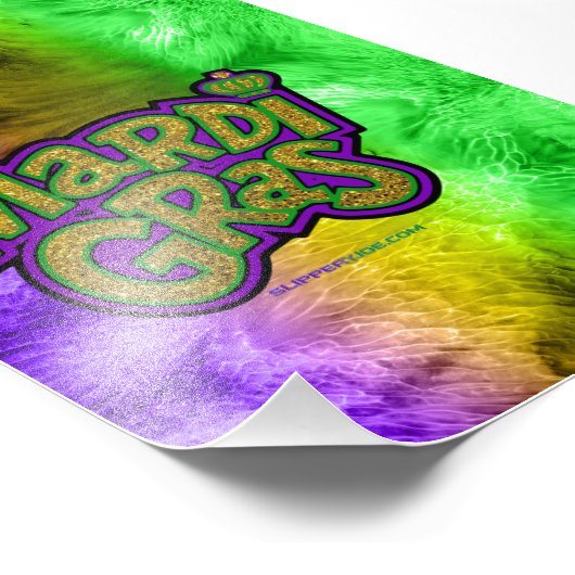 Impression Photo SlipperyJoe's Mardi Gras couronne violet or vert w (Coin)