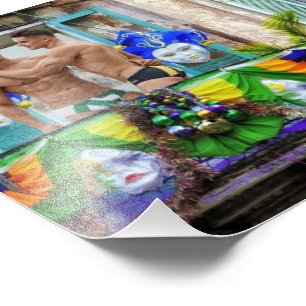 Impression Photo SlipperyJoe's Mardi Gras Hommes violet or vert bal