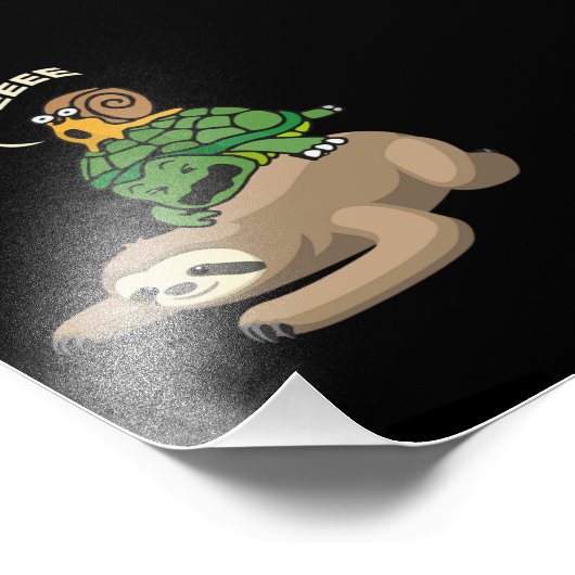 Impression Photo Sloth Turtle Snail Sloth Wheee Drôle (Coin)